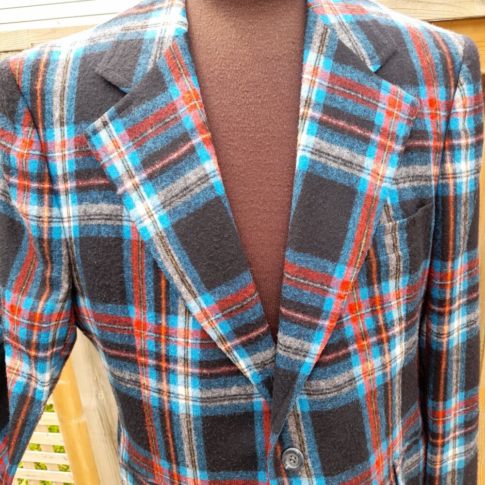 Vintage 60s Plaid Sport Coat Jacket Union Label #8 Murray Garlick's Men's Shop - Picture 3 of 15